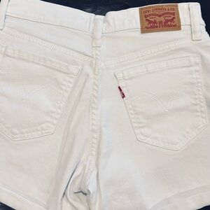 Levi's White Jean Shorts with Signature Stitching